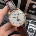 AAA Replica IWC Portugieser Automatic 40 MM White Dial Rose Gold Case Men's Watch